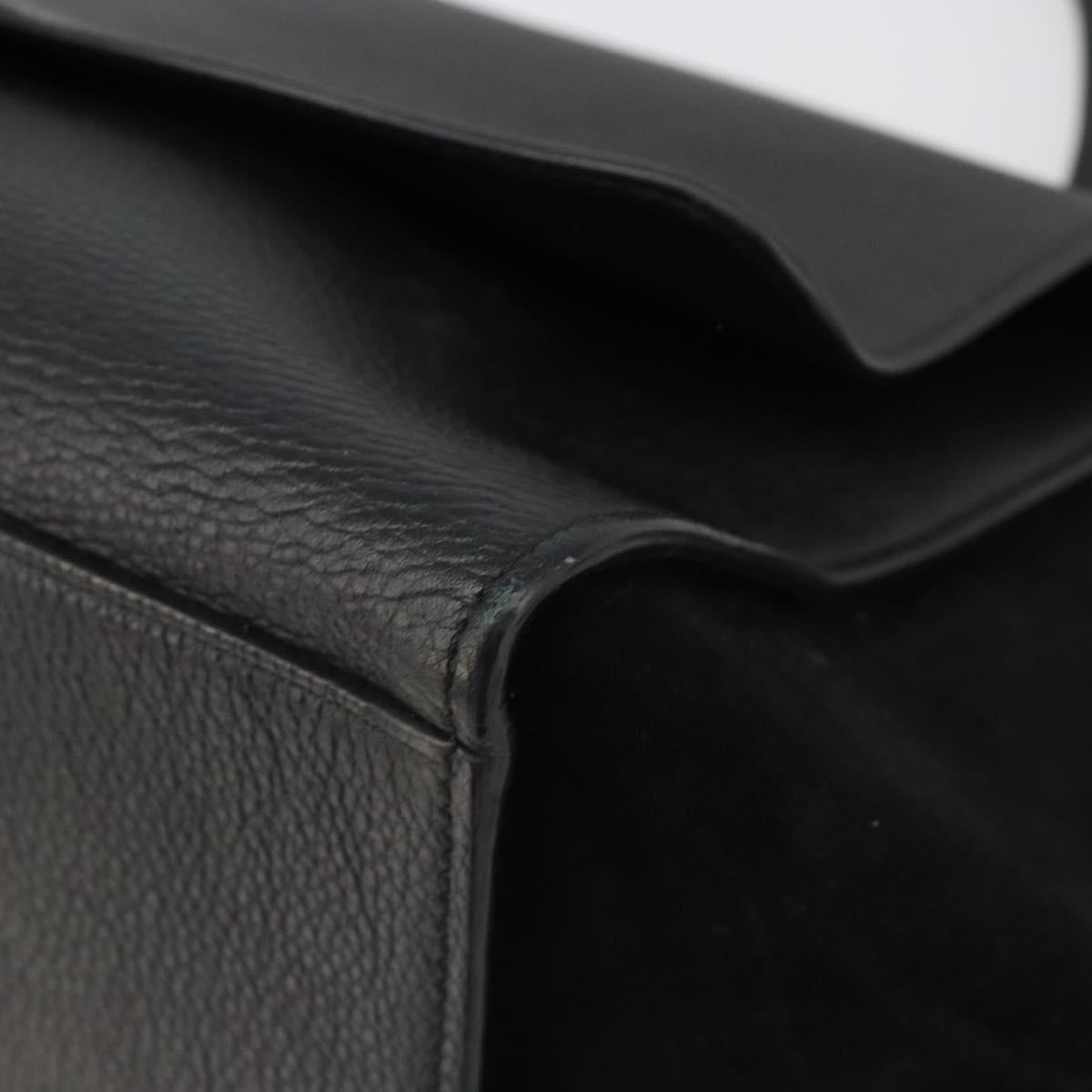 CELINE Trapeze Hand Bag Leather Suede Black Silver Auth 186832V