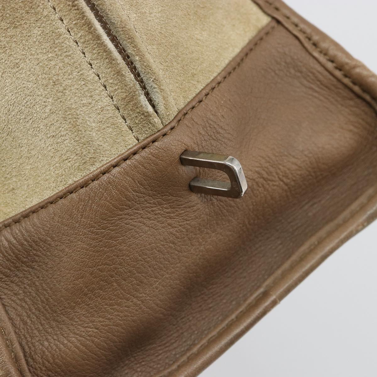 LOEWE Americana 28 Hand Bag Suede Beige Silver Auth 186833A