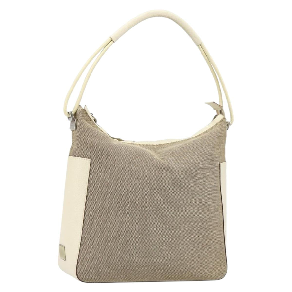 GUCCI Hand Bag Canvas Ivory Silver 001 3766 Auth 186840