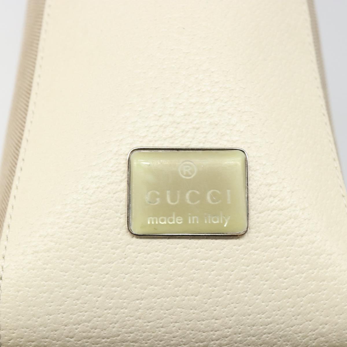 GUCCI Hand Bag Canvas Ivory Silver 001 3766 Auth 186840