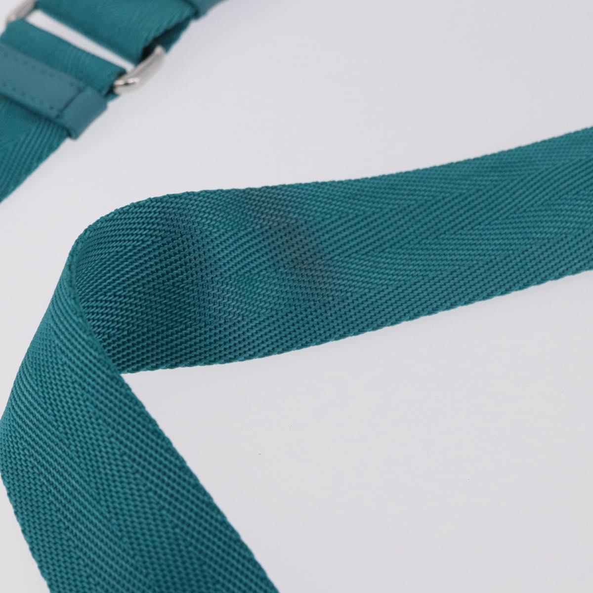PRADA Shoulder Bag Nylon Light Blue Silver Auth 186844A
