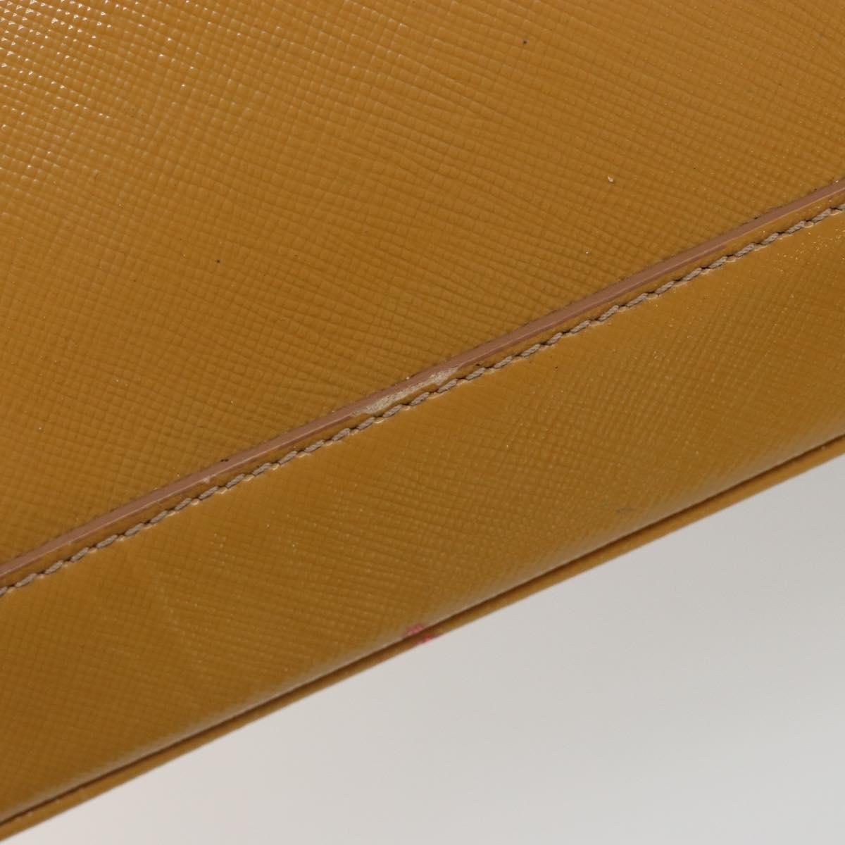 PRADA Hand Bag Leather 2way Beige Gold Auth 186845A