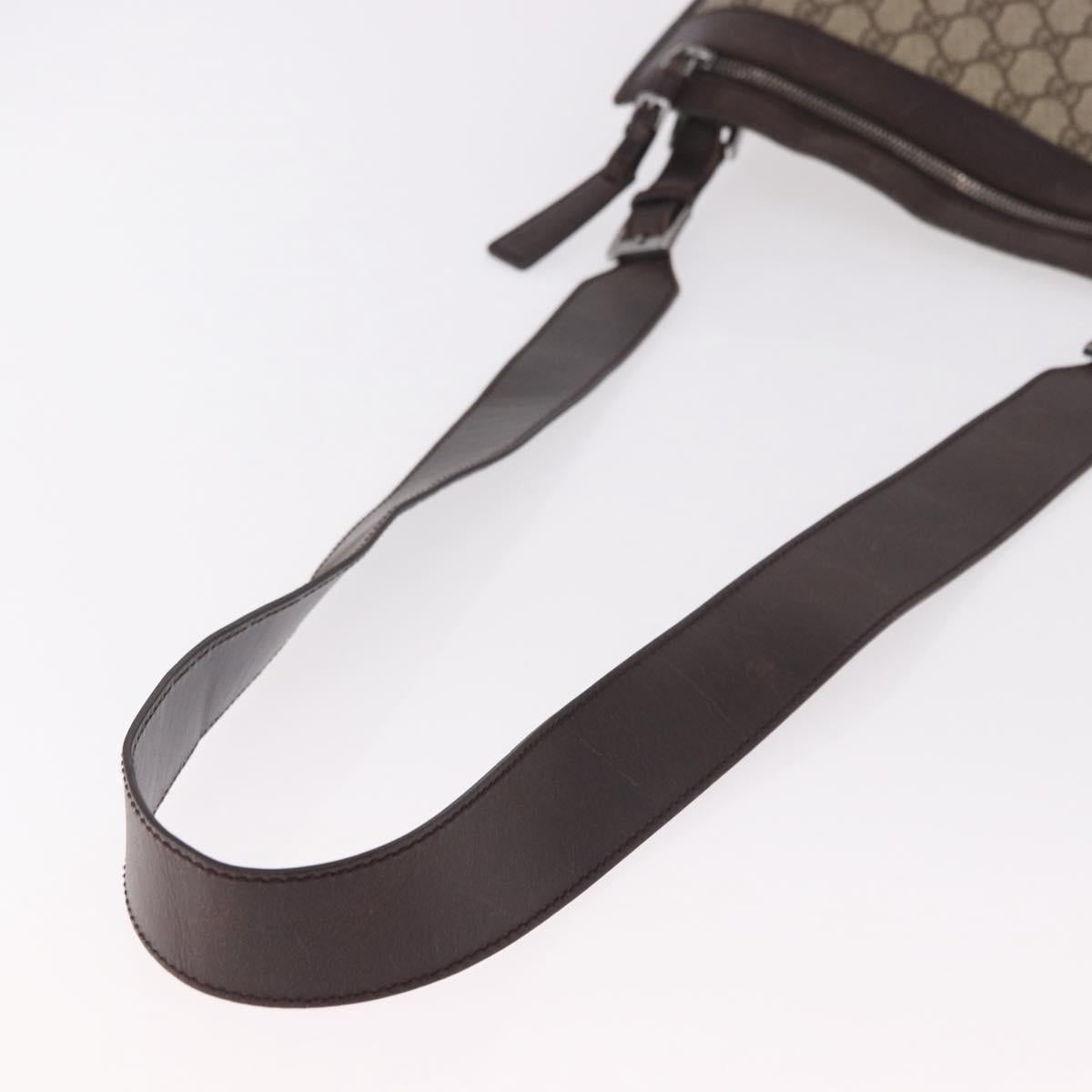 GUCCI GG Supreme Shoulder Bag PVC Beige Silver 92560 Auth 186848