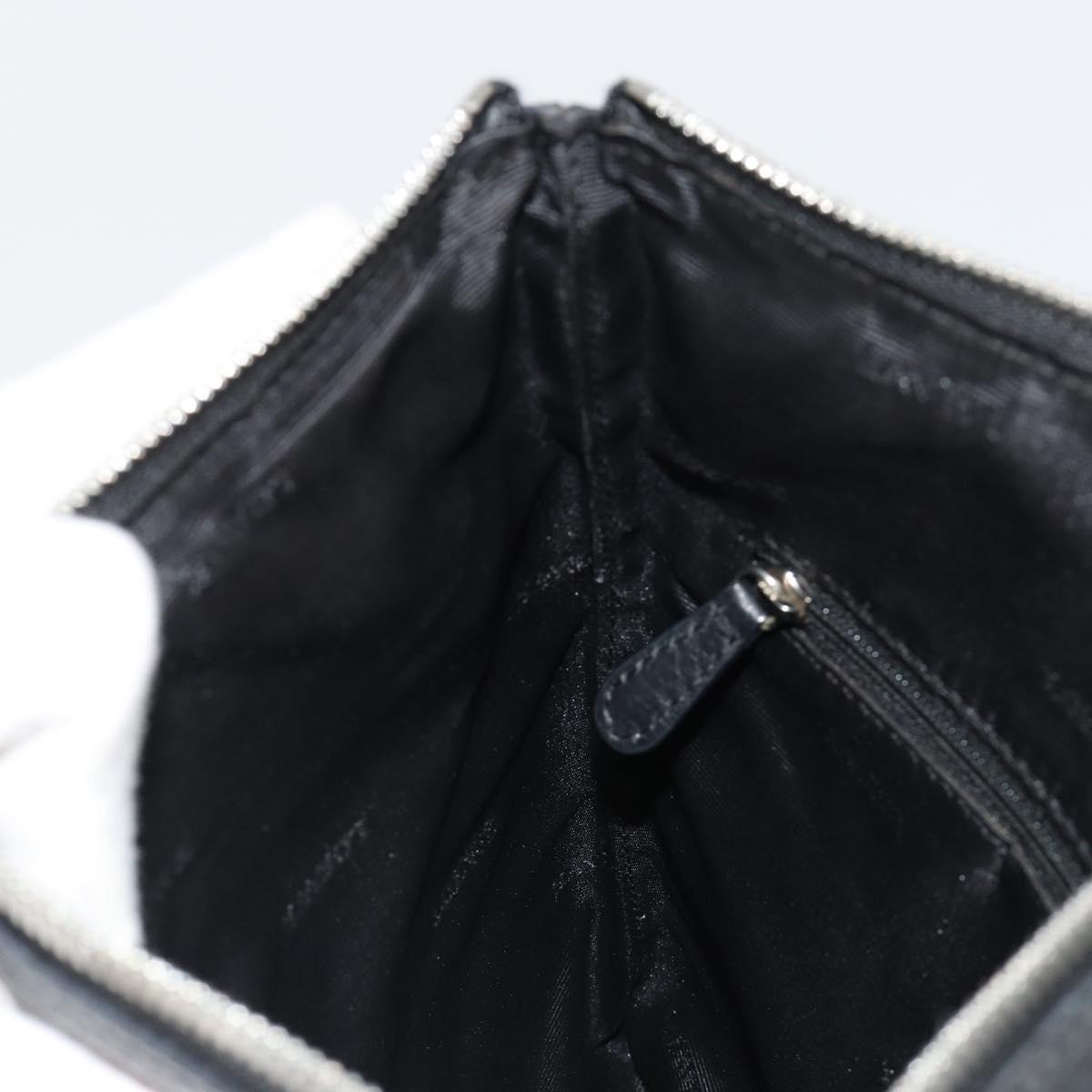 LOEWE Shoulder Bag Leather Black Silver Auth 186849A