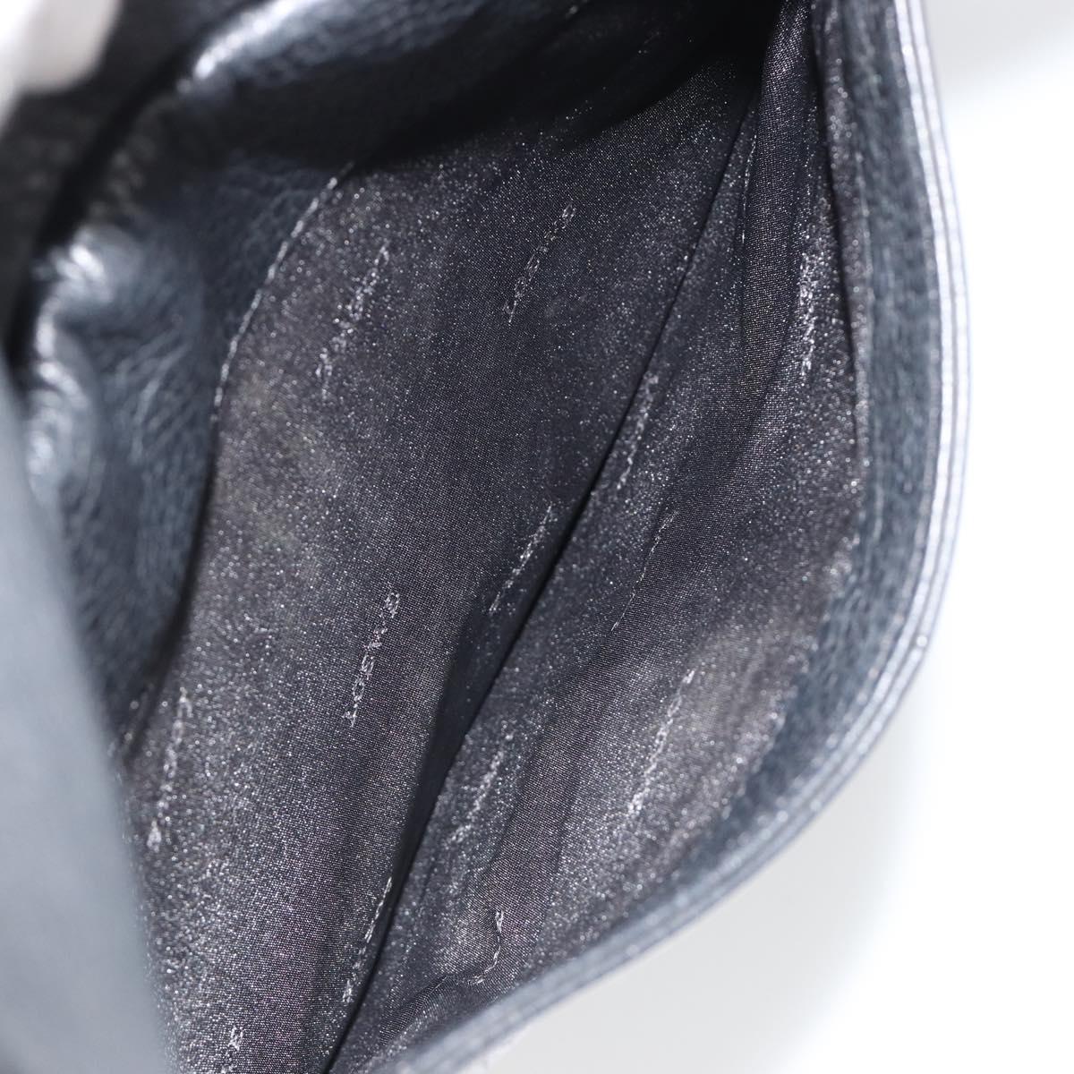 LOEWE Shoulder Bag Leather Black Silver Auth 186849A