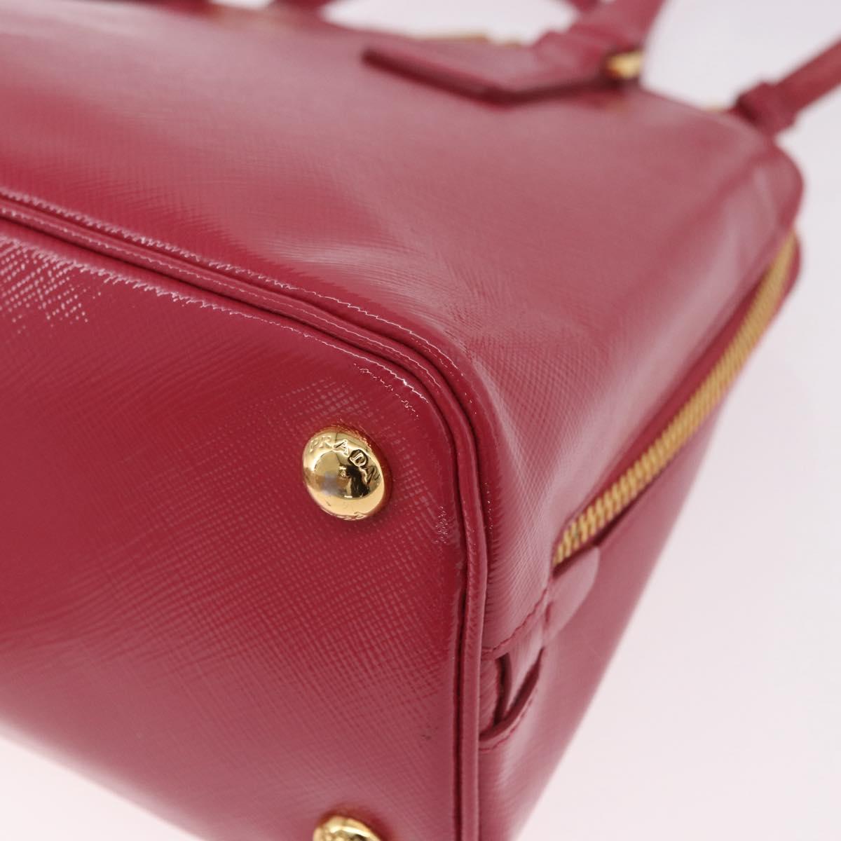 PRADA Hand Bag Saffiano Leather 2way Pink Gold Auth 186860V