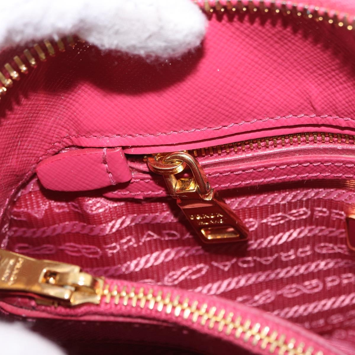 PRADA Hand Bag Saffiano Leather 2way Pink Gold Auth 186860V