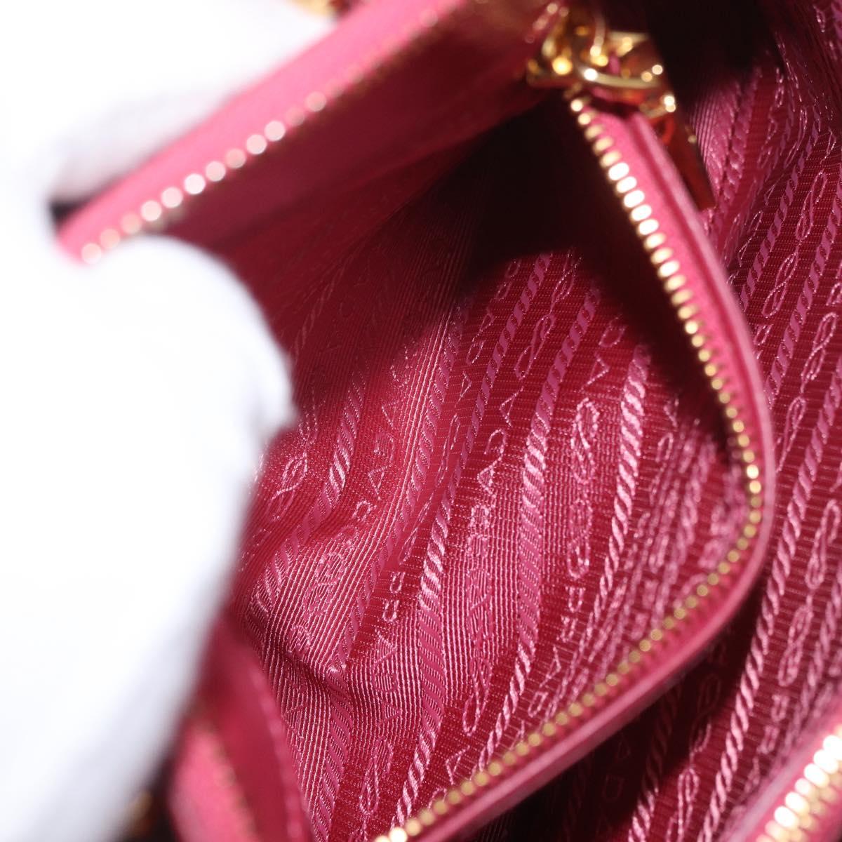 PRADA Hand Bag Saffiano Leather 2way Pink Gold Auth 186860V