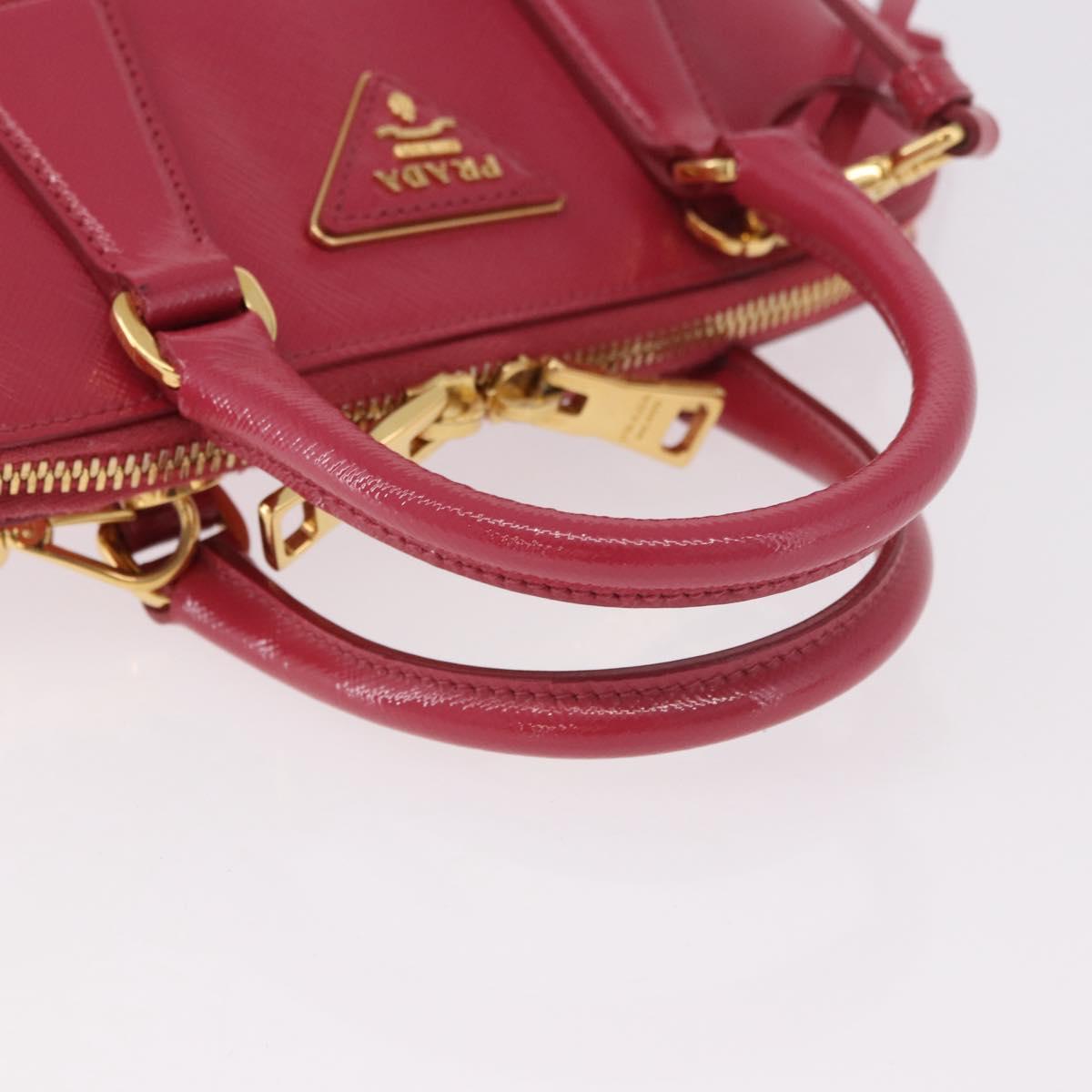 PRADA Hand Bag Saffiano Leather 2way Pink Gold Auth 186860V