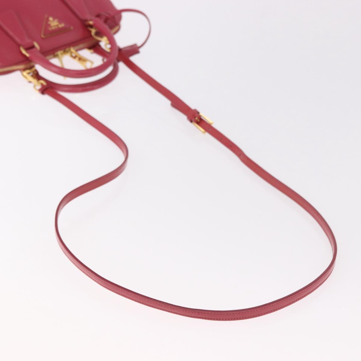 PRADA Hand Bag Saffiano Leather 2way Pink Gold Auth 186860V