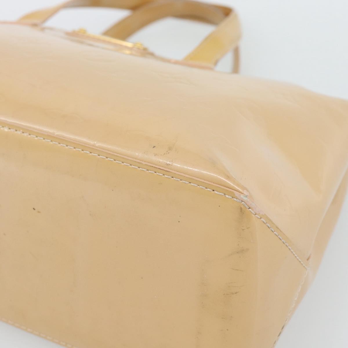 LOUIS VUITTON Monogram Vernis Wilshire PM Hand Bag Broncorail M91452 Auth 186866