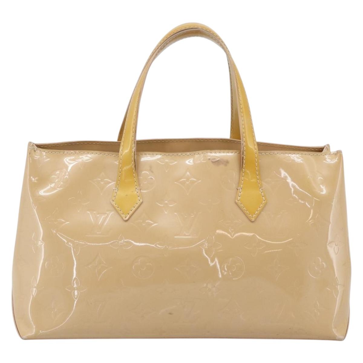 LOUIS VUITTON Monogram Vernis Wilshire PM Hand Bag Broncorail M91452 Auth 186866
