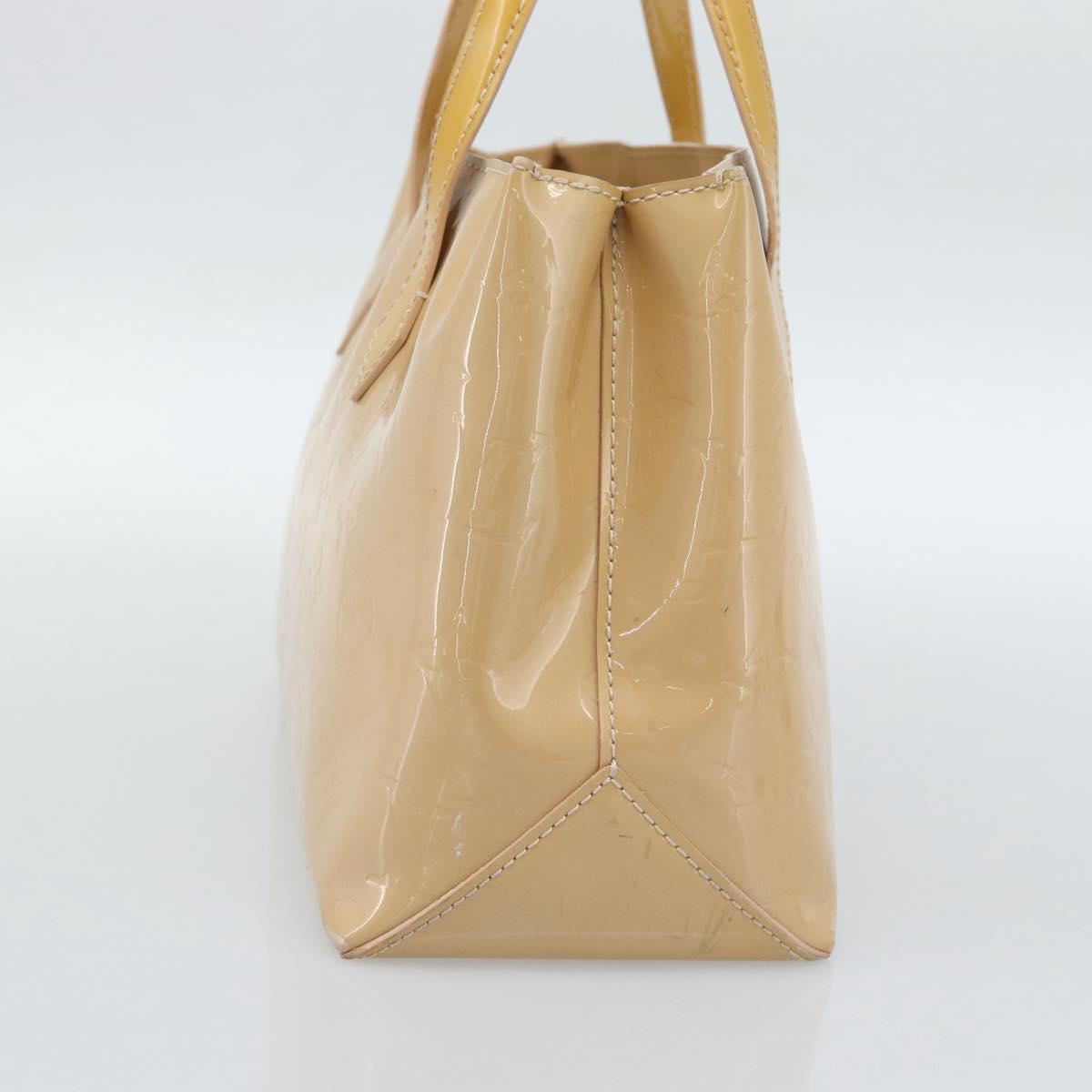 LOUIS VUITTON Monogram Vernis Wilshire PM Hand Bag Broncorail M91452 Auth 186866