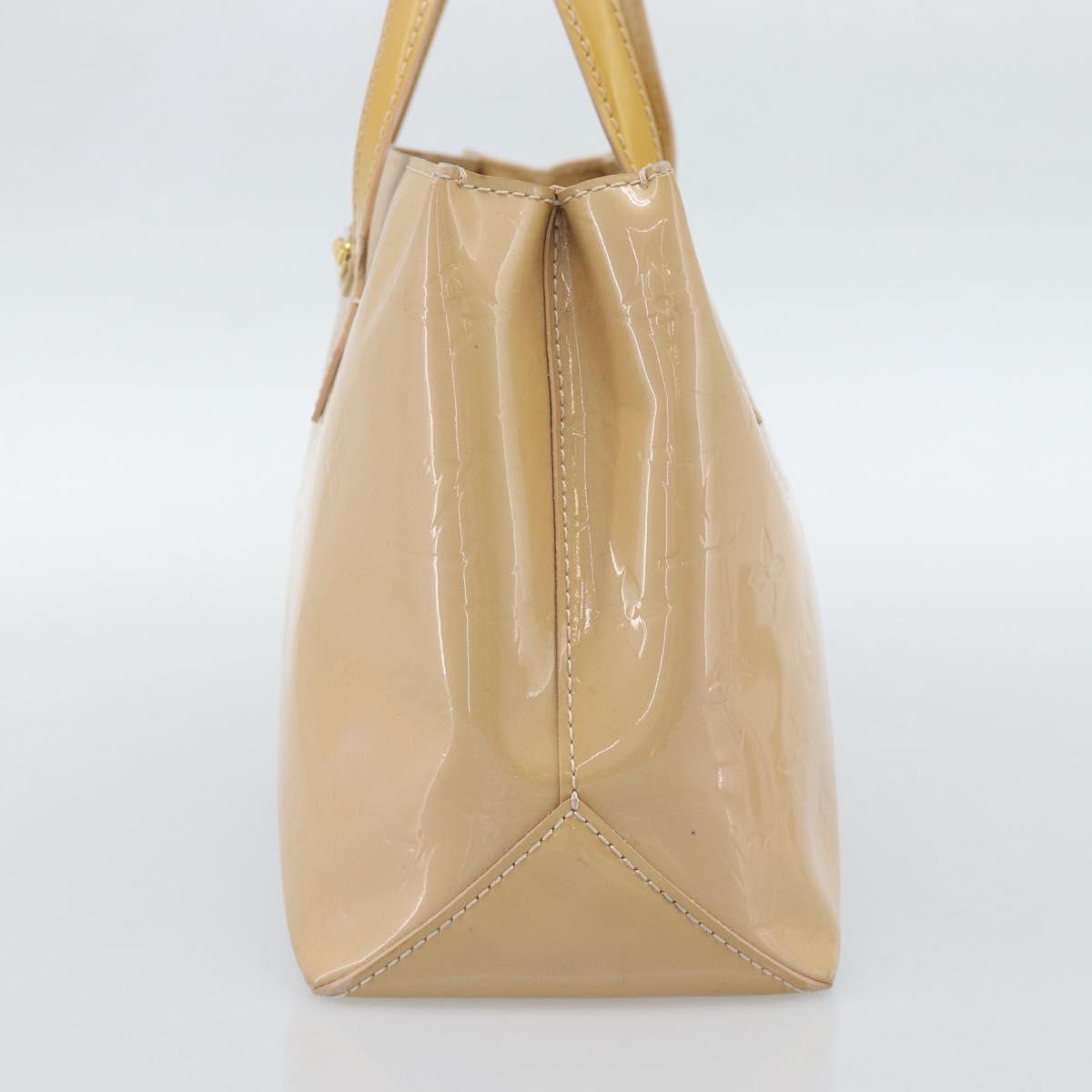 LOUIS VUITTON Monogram Vernis Wilshire PM Hand Bag Broncorail M91452 Auth 186866