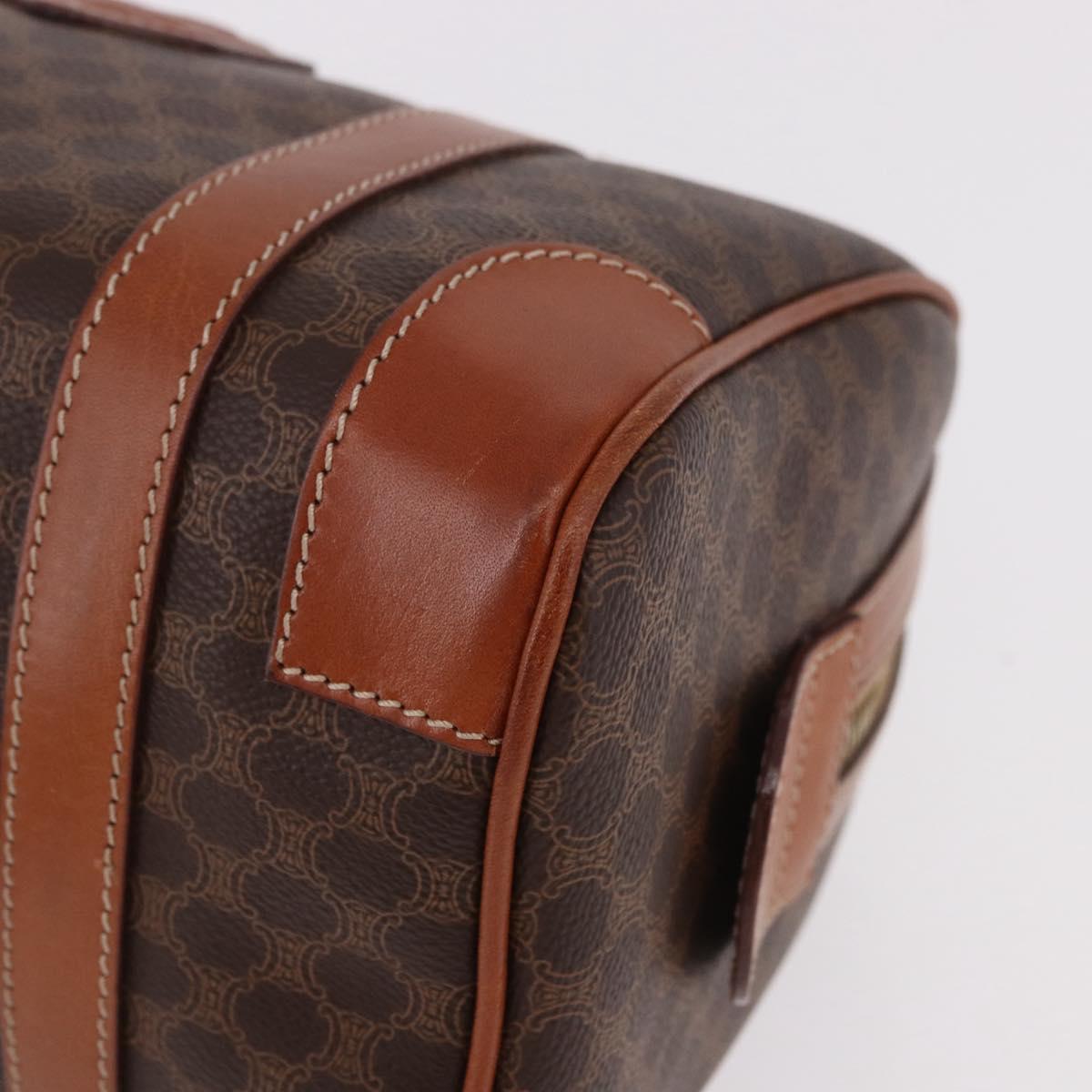 CELINE Macadam Canvas Hand Bag PVC Leather Brown Gold Auth 186868A