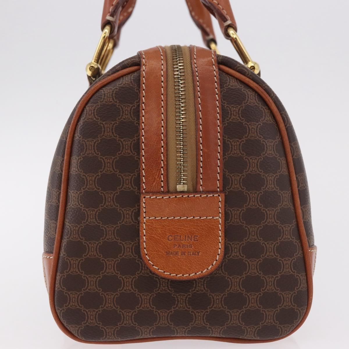 CELINE Macadam Canvas Hand Bag PVC Leather Brown Gold Auth 186868A