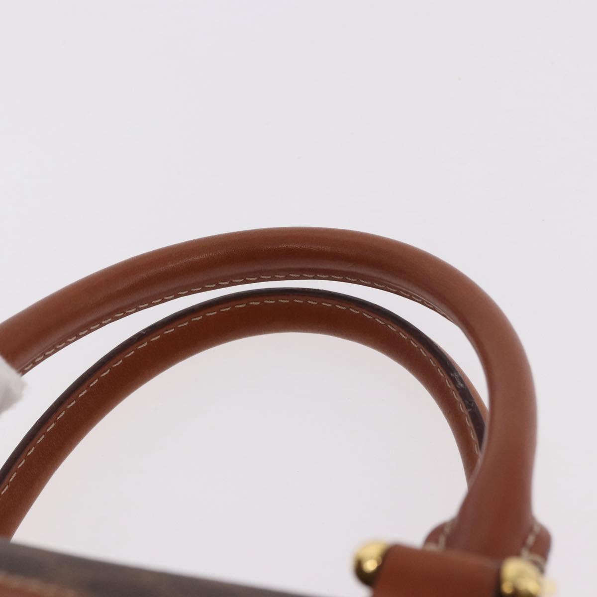 CELINE Macadam Canvas Hand Bag PVC Leather Brown Gold Auth 186868A