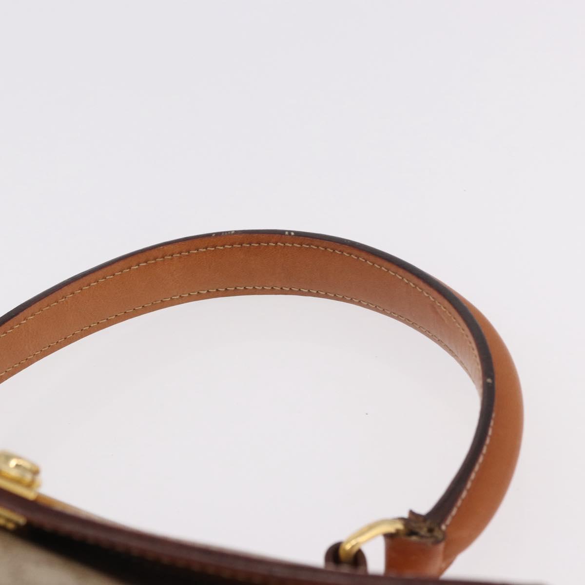 CELINE Macadam Canvas Hand Bag PVC Beige Gold Auth 186876