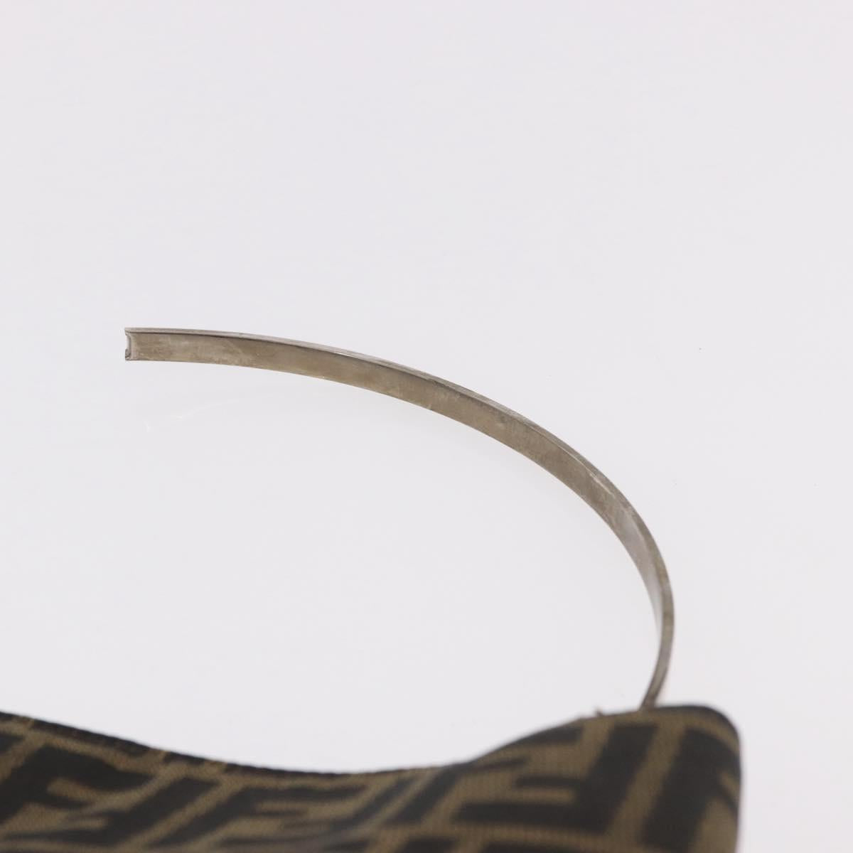 FENDI Zucca Canvas Hand Bag Black Brown Auth 186884