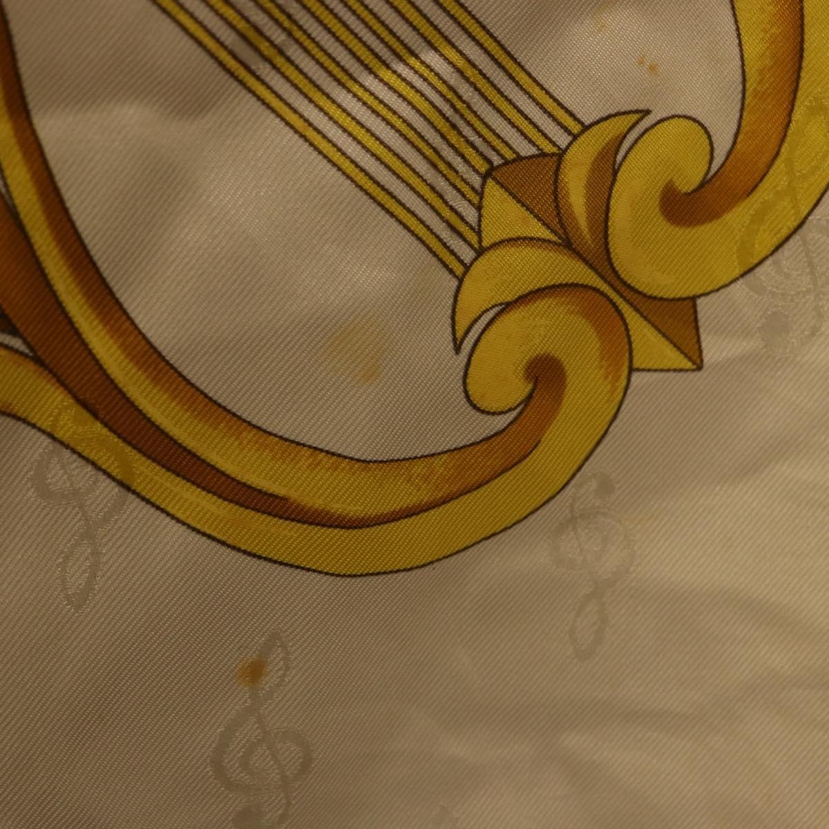 HERMES Carre 90 Scarf Silk Beige Yellow Auth 186911