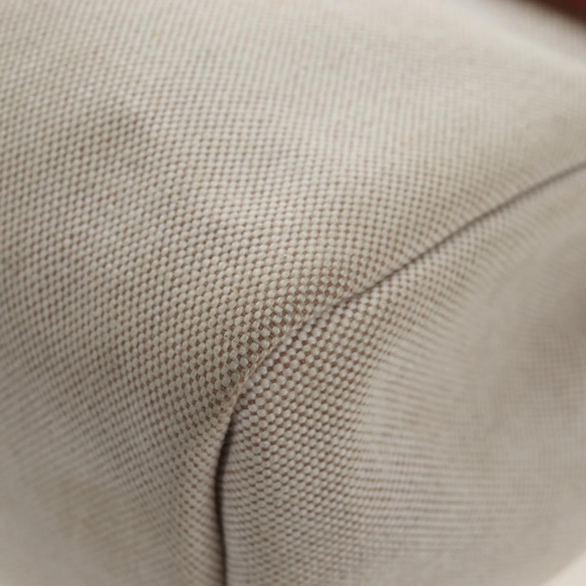 HERMES Her Bag Tote Bag Canvas Beige Brown Auth 186943V