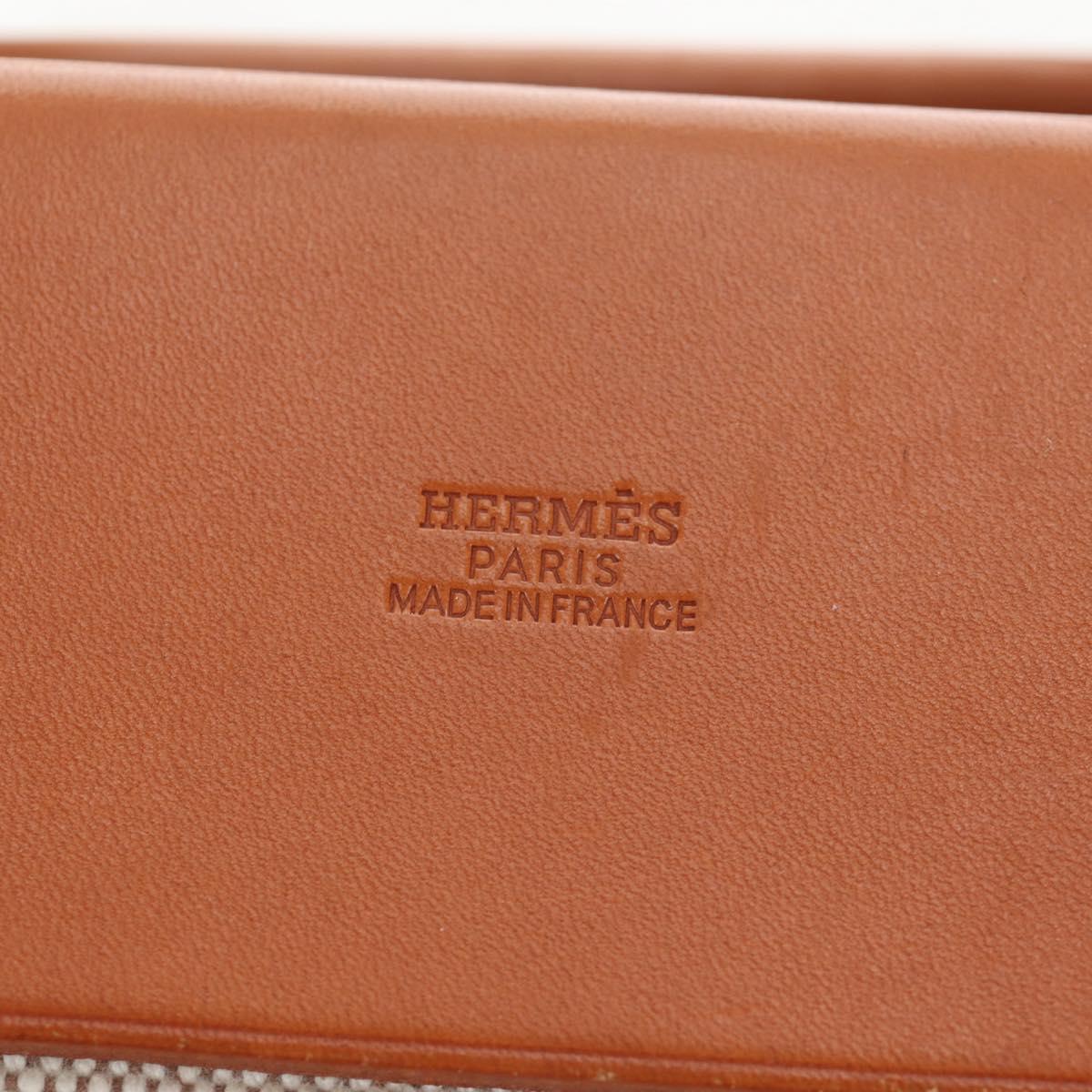 HERMES Her Bag Tote Bag Canvas Beige Brown Auth 186943V