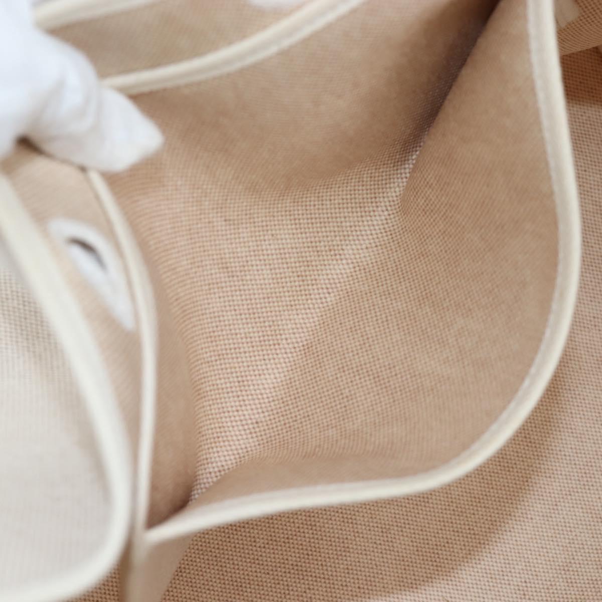 HERMES Her Bag Tote Bag Canvas Beige Brown Auth 186943V