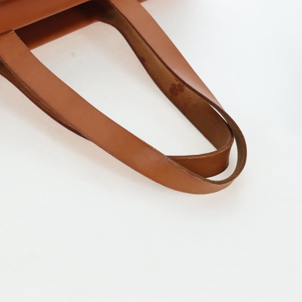 HERMES Her Bag Tote Bag Canvas Beige Brown Auth 186943V