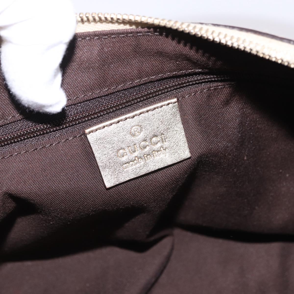 GUCCI GG Canvas Hand Bag Beige Gold 190525 Auth 186971V