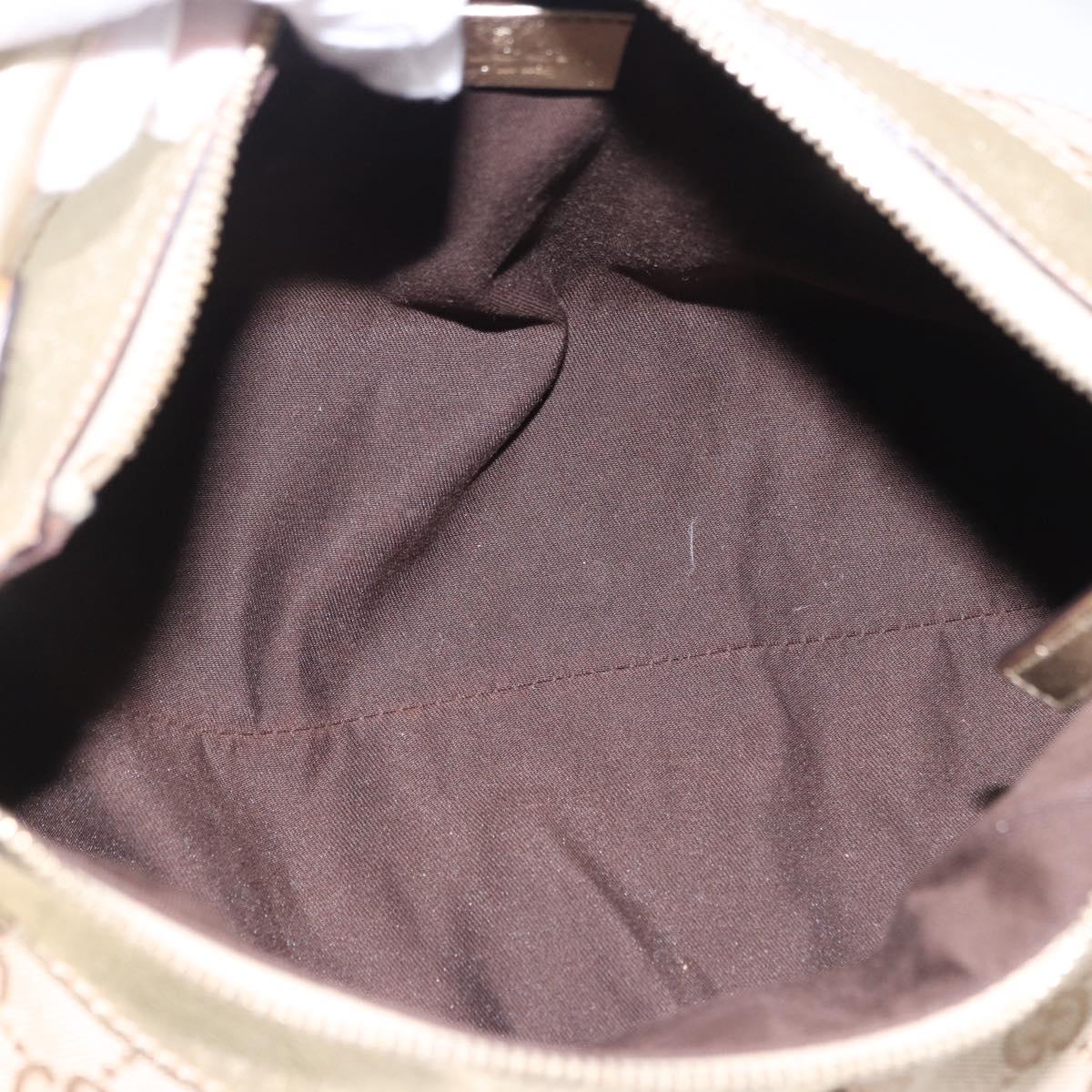 GUCCI GG Canvas Hand Bag Beige Gold 190525 Auth 186971V