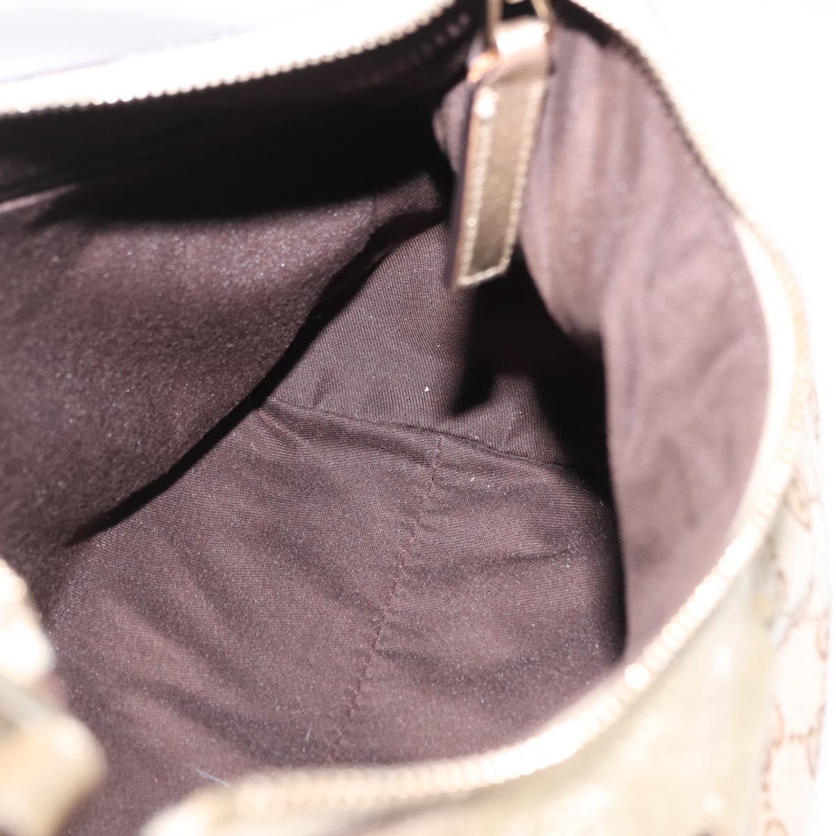 GUCCI GG Canvas Hand Bag Beige Gold 190525 Auth 186971V