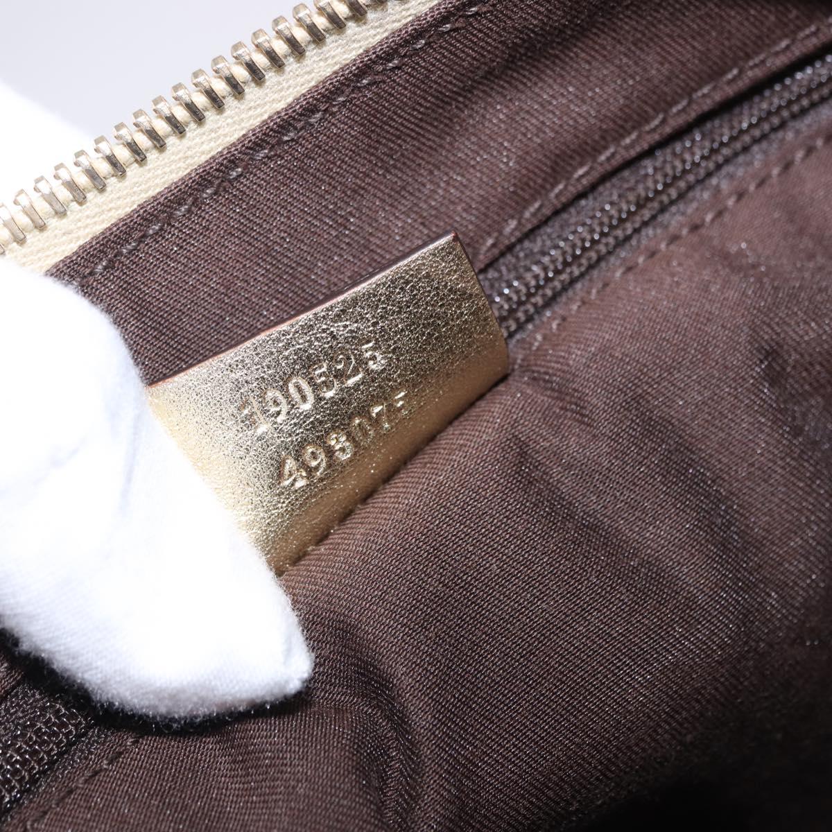 GUCCI GG Canvas Hand Bag Beige Gold 190525 Auth 186971V