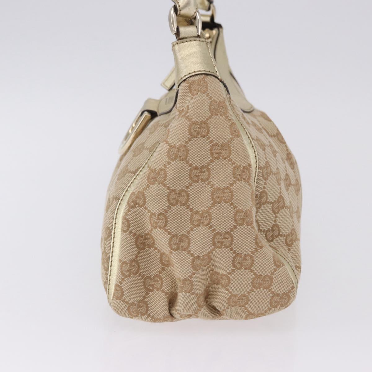 GUCCI GG Canvas Hand Bag Beige Gold 190525 Auth 186971V