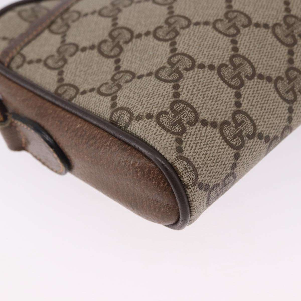 GUCCI GG Supreme Web Sherry Line Bag PVC Beige Gold 89 02 055 Auth 186975