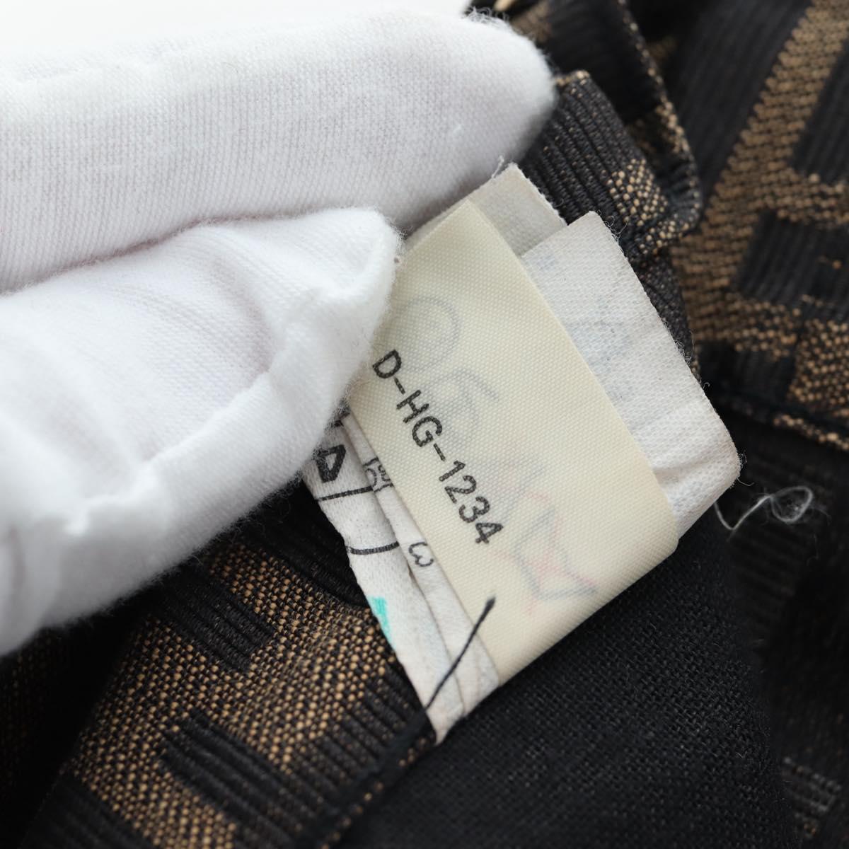 FENDI Zucca Canvas Pants XO Black Brown Auth 186981A