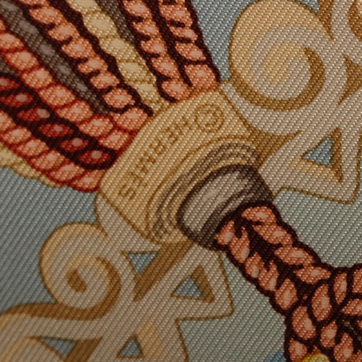 HERMES Carre 90 Scarf Silk Light Blue Auth 186988