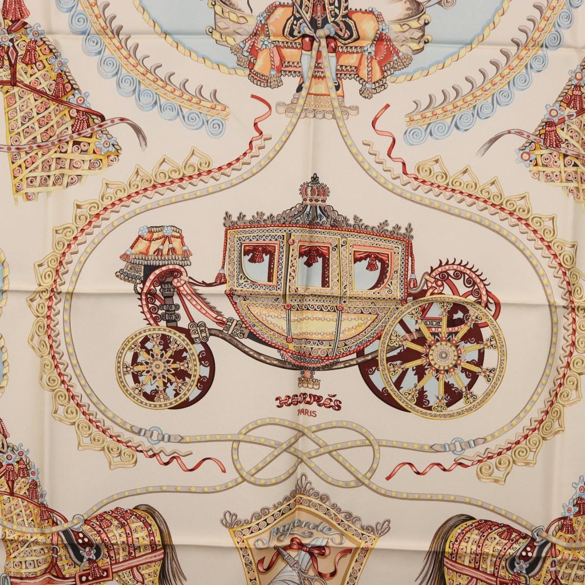 HERMES Carre 90 Scarf Silk Light Blue Auth 186988