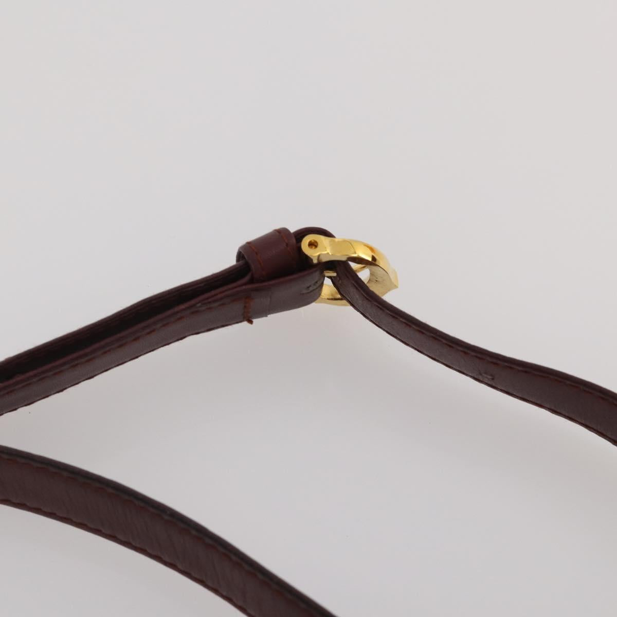 CARTIER Must Line Shoulder Bag Leather 2 Set Bordeaux Gold Auth 186999