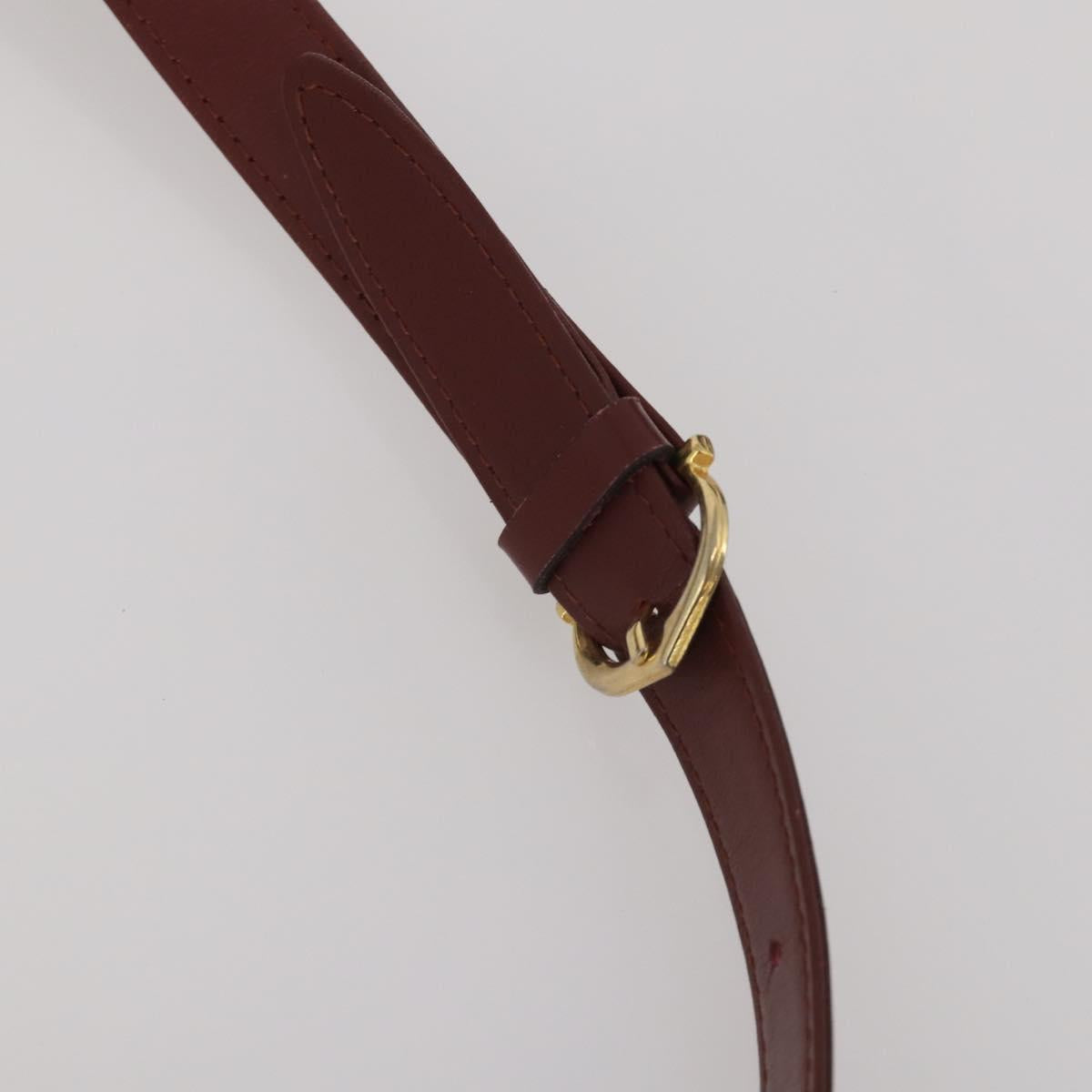 CARTIER Must Line Shoulder Bag Leather 2 Set Bordeaux Gold Auth 186999