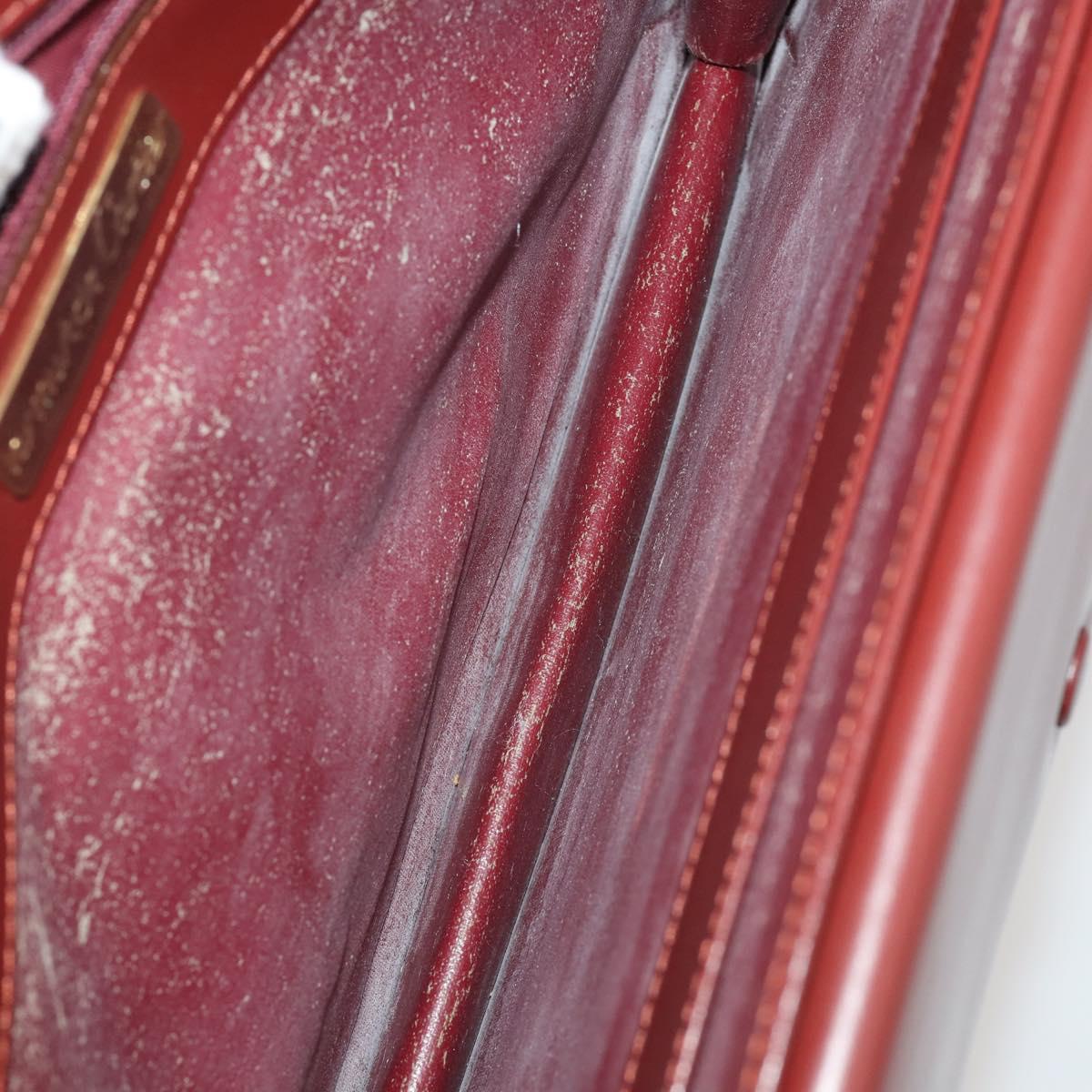 CARTIER Must Line Shoulder Bag Leather 2 Set Bordeaux Gold Auth 186999