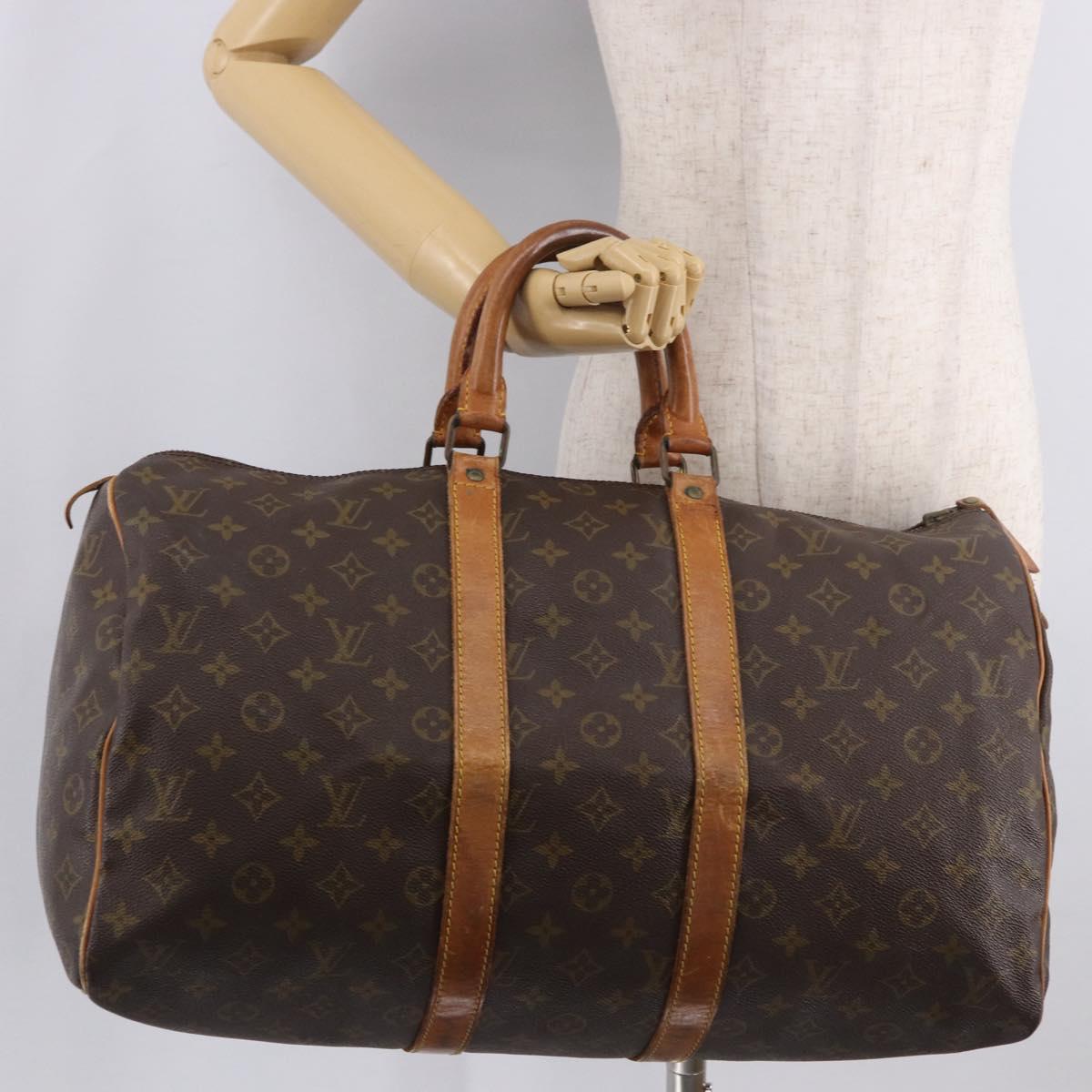 LOUIS VUITTON Monogram Keepall 45 Boston Bag M41428 LV Auth 187012