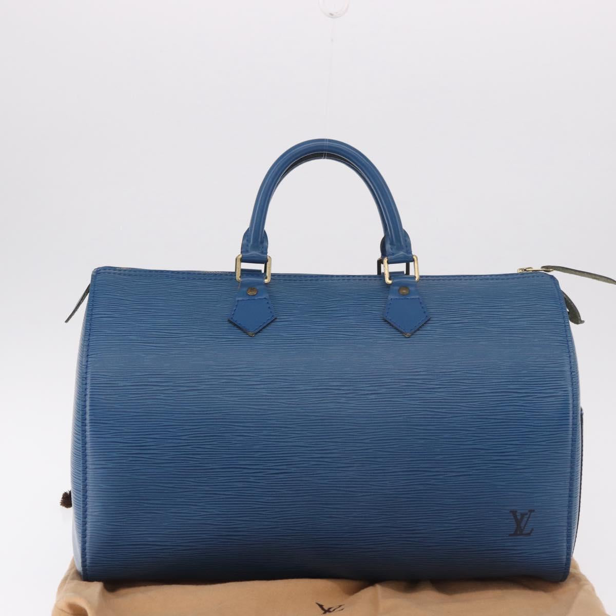 LOUIS VUITTON Epi Speedy 35 Hand Bag Toledo Blue M42995 LV Auth 187028SAV