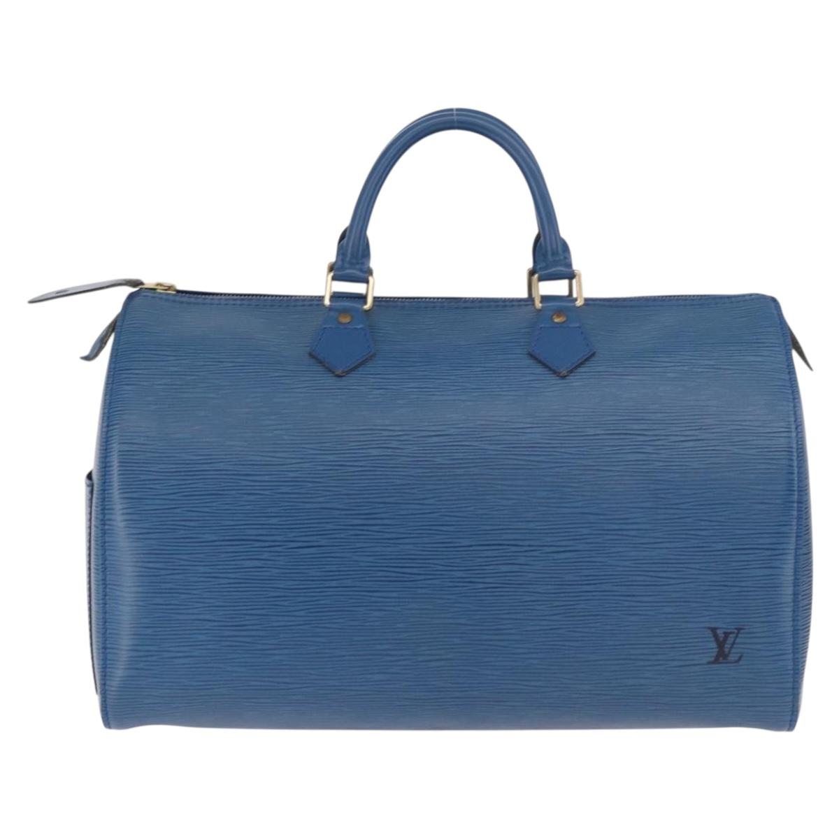 LOUIS VUITTON Epi Speedy 35 Hand Bag Toledo Blue M42995 LV Auth 187028SAV