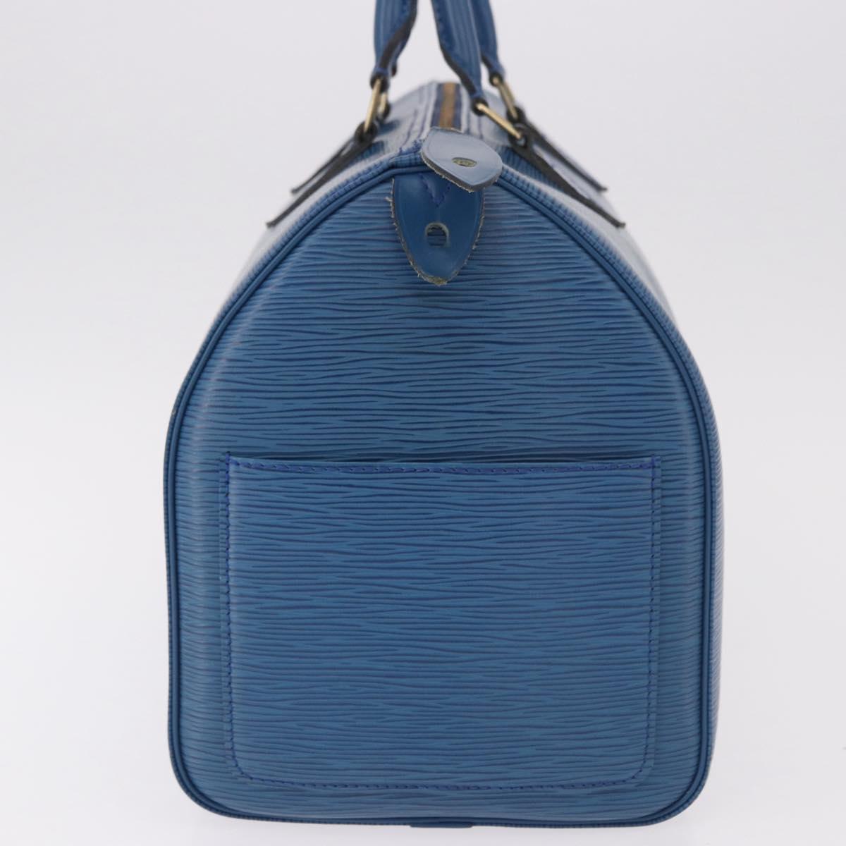 LOUIS VUITTON Epi Speedy 35 Hand Bag Toledo Blue M42995 LV Auth 187028SAV