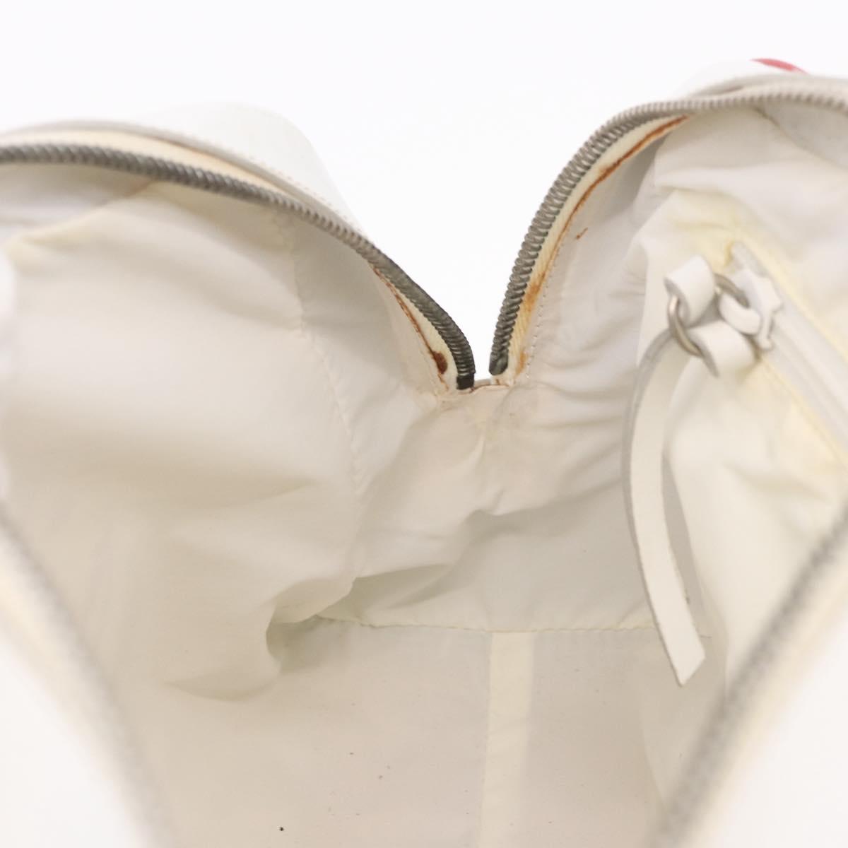 Miu Miu Hand Bag Leather White Silver Auth 187031