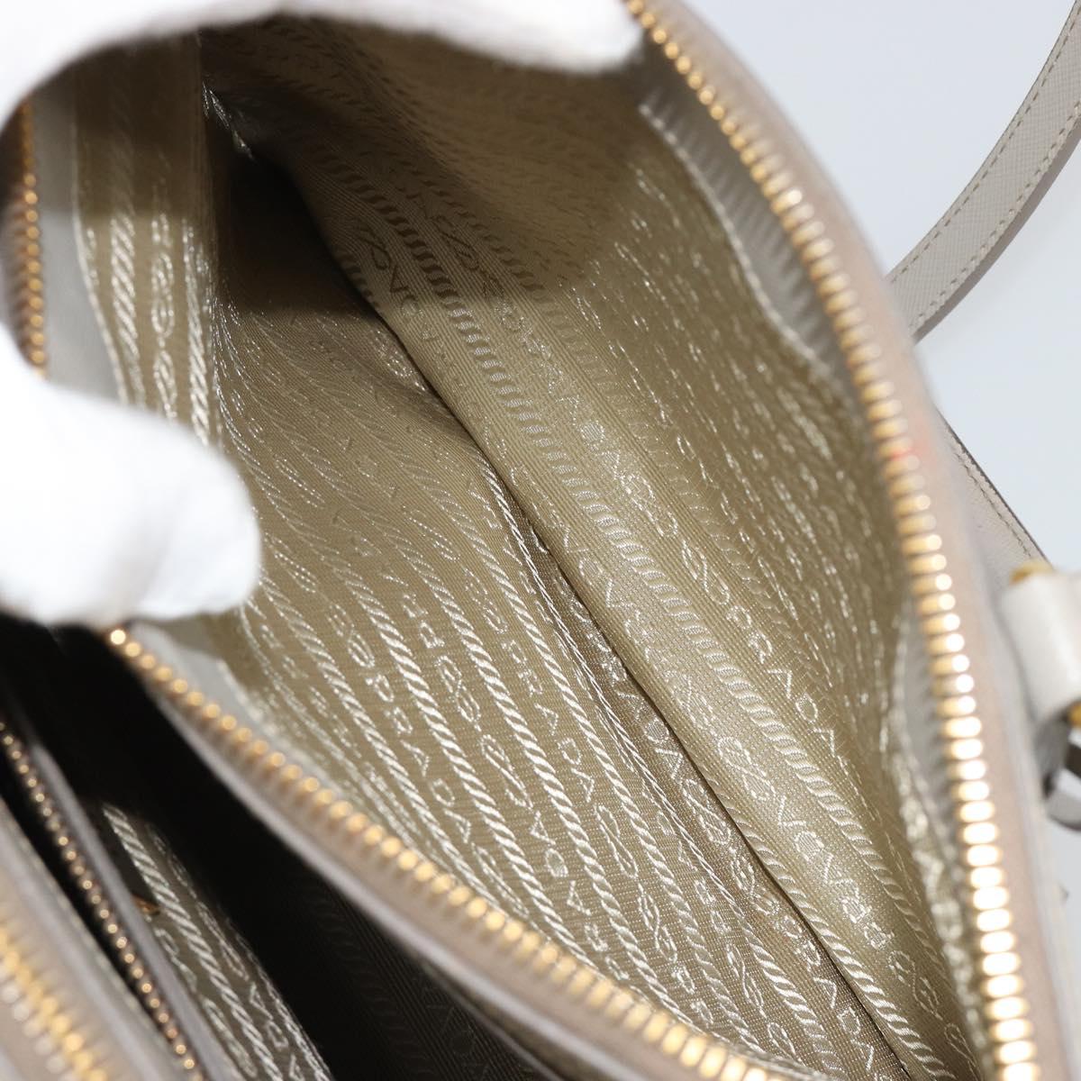 PRADA Hand Bag Saffiano leather 2way Gray Gold Auth 187034A