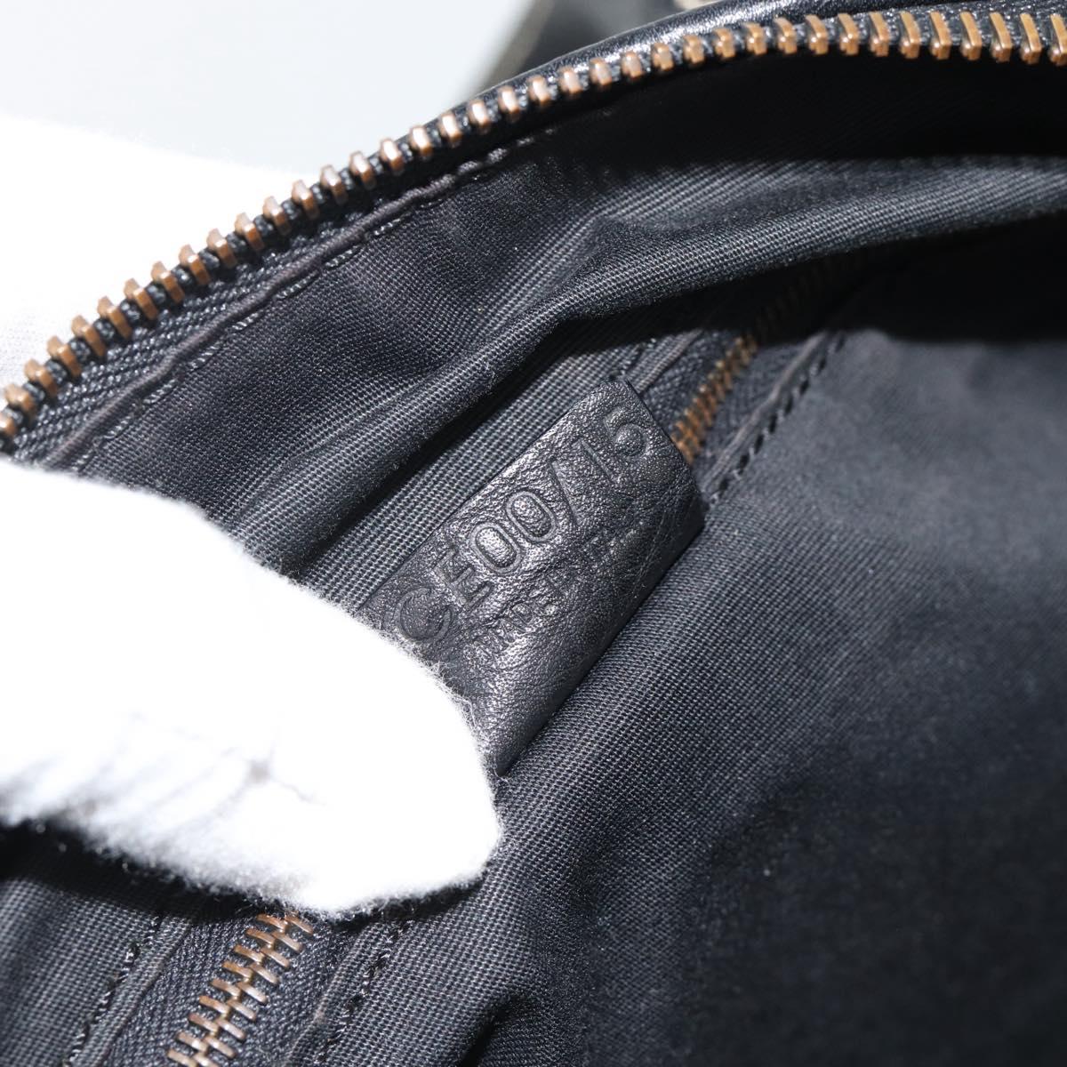 CELINE Tote Bag Leather Black Gold Auth 187040SAV