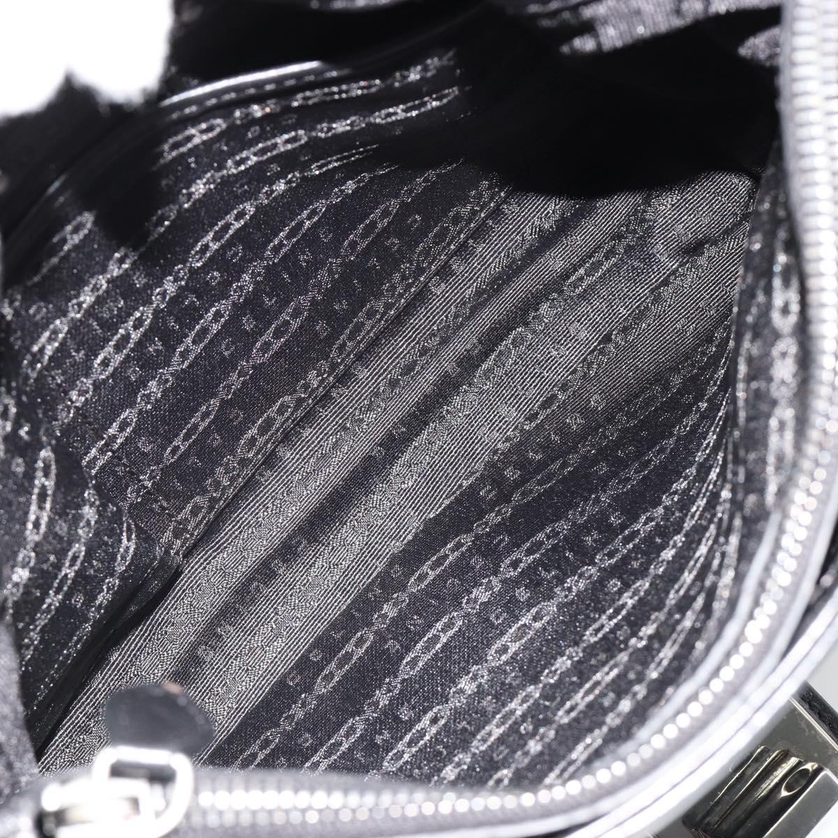 CELINE Chain Shoulder Bag Leather Black Silver Auth 187041SAV
