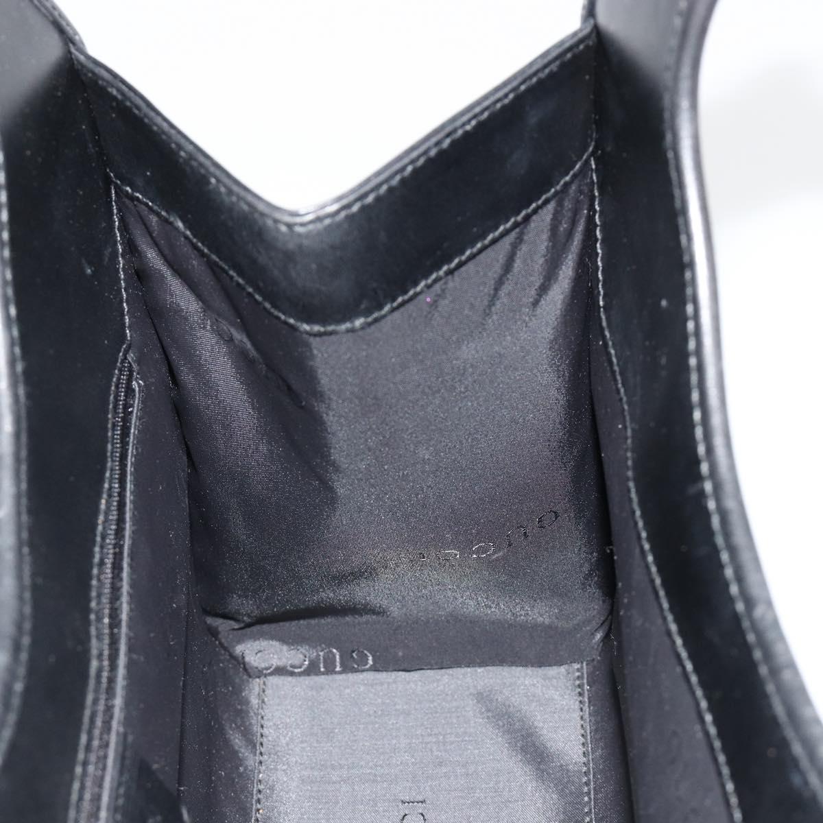 GUCCI Jackie Shoulder Bag Leather Black Silver 002 1067 Auth 187042SAV