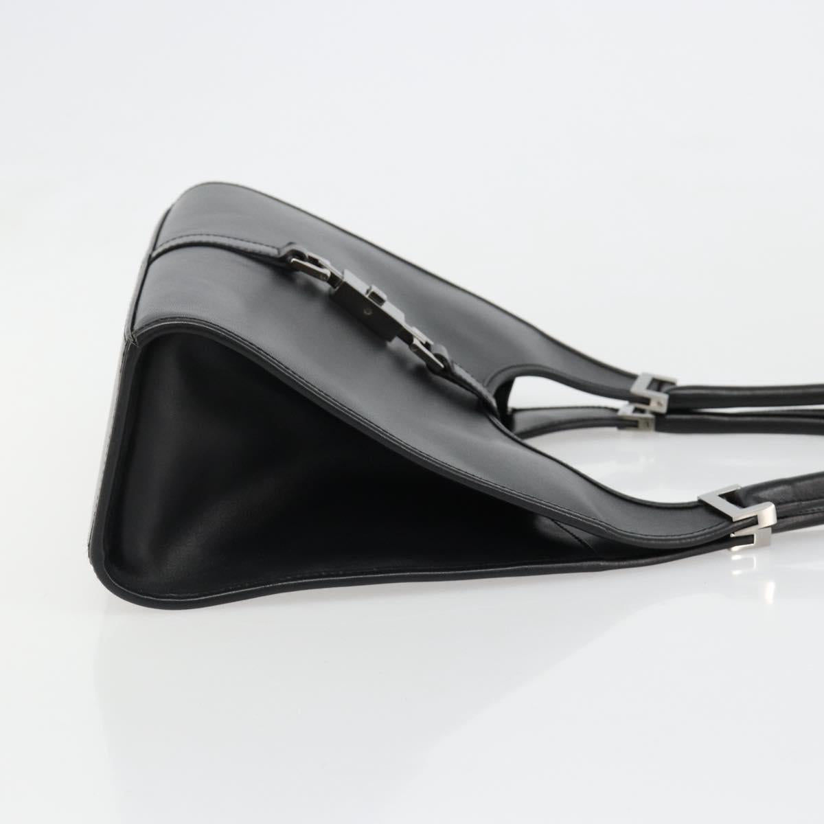 GUCCI Jackie Shoulder Bag Leather Black Silver 002 1067 Auth 187042SAV